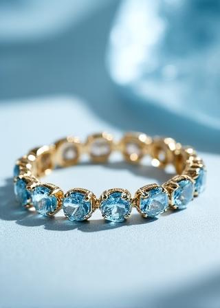 Emerald cut aquamarine bracelet luxury anniversary gift