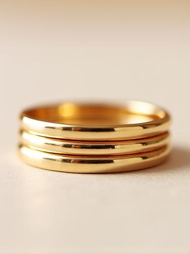 Gold minimalist everyday stacking rings for women