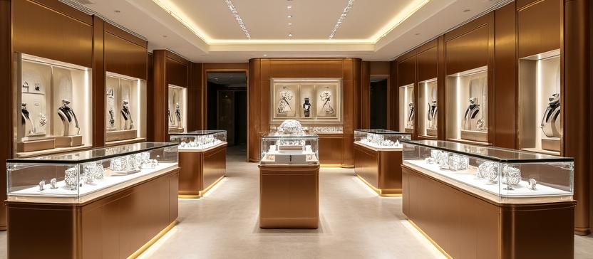 Keystone Carat New York jewelry boutique interior with luxury display cases
