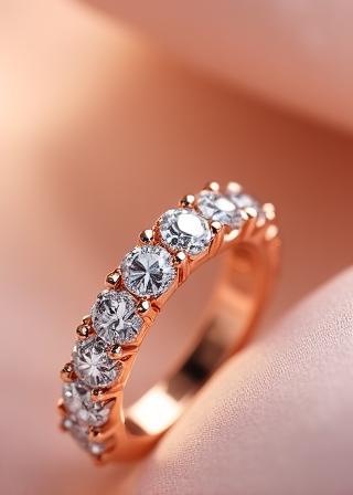 Rose gold diamond eternity band anniversary ring