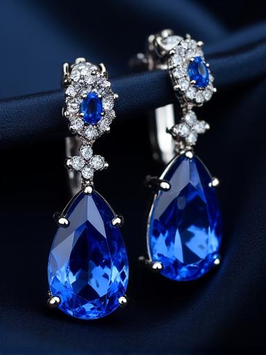 Statement sapphire drop earrings luxury evening wear
